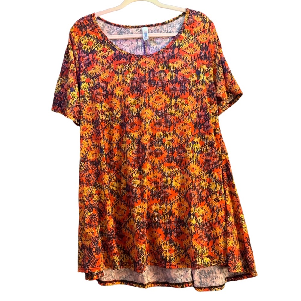 LulaRoe Long Orange & Yellow Top Size XL
